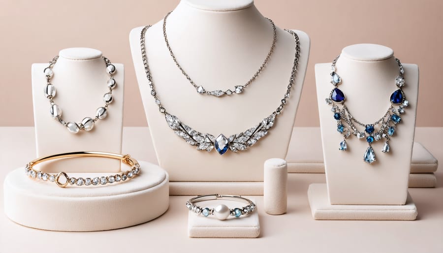 Selection of sophisticated costume jewelry for casino night styling