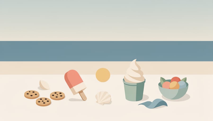 Colorful berry dessert and snack on a plate with warm golden light and a seaside mood